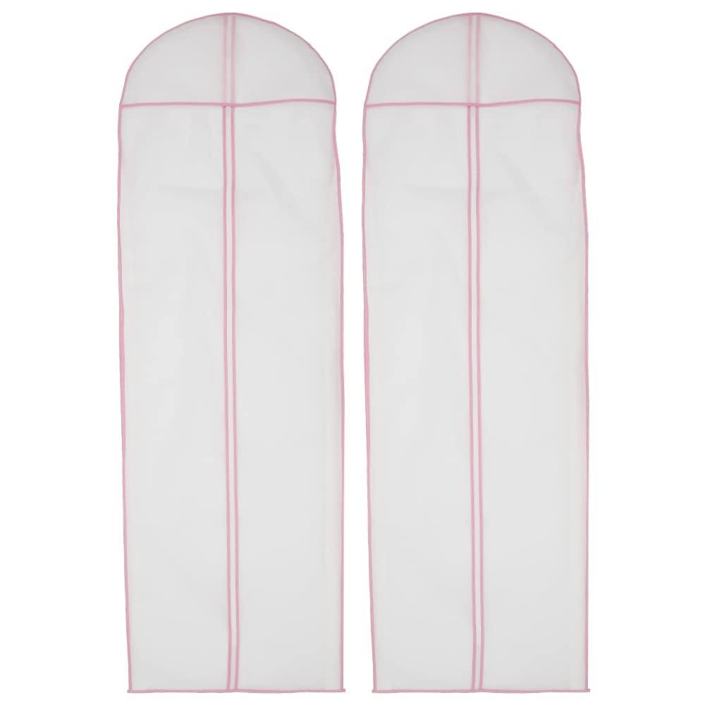 2pcs Wedding Dress Bags, 180cm/70.8inch Non-woven Bridal Dress Cover Bag with Zips Long Full length Breathable Garment Bags Covers for Long Dress Dance Costumes Suits (2pcs)