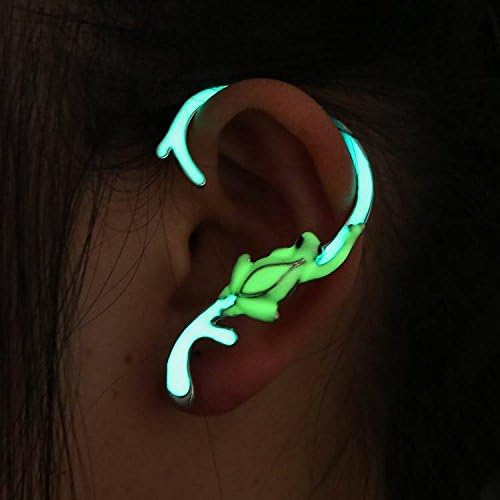 Nice Moment Punk Style Glow In Dark Earrings Animal Fluorescent Ear Cuff Luminous Ear Wrap (Frog)