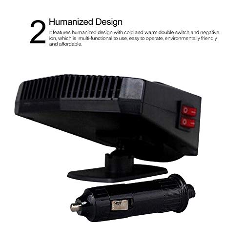 Portable Car 12V-200W High Power Car Ceramic Heater Cooling Fan, Fast Heating Quickly Defrosts Defogger Ceramic Car Vehicle Auto Automobile Cooling Fan Defroster Demister Witout Noise