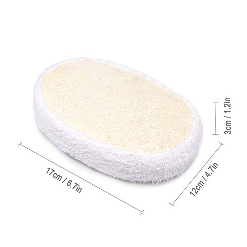 2019 Exfoliating Loofah Pads, 2 Packs Natural Luffa Material Loofah Sponge Shower Body Scruber for Men/Women Bath Spa and Shower - Thumbnail 4