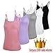 Adjustable Women Camisole with Built in Shelf Bra, Tank Top Seamless Comfortable Padded Wireless Bra cami Gray