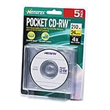 Memorex Pocket Mini CD-RW 24 Media 4x 210MB with Slim Jewel Cases (5-Pack)
