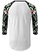 URBANCREWS Mens Hipster Hip Hop Hawaiian Floral Raglan Baseball Shirt White, 2XL