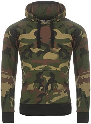 Happy Clothing Mens Camouflage Hoodie | Hooded Pullover top | camo Sweatshirt with Hood