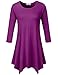 BELAROI Plus Size Tops for Women Fall Tunic Tops to Wear with Leggings 3/4 Sleeve Casual Swing Loose T Shirts Blouse(3X, Fushia)