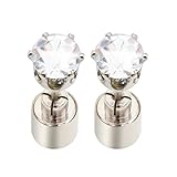 LED Fashion White Crystal Earrings Cube Shape Blinking Ear Studs Shinning Flashing Drop Pendant for Women Girls