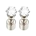 LED Fashion White Crystal Earrings Cube Shape Blinking Ear Studs Shinning Flashing Drop Pendant for Women Girls