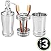 mDesign Metal Bathroom Vanity Countertop Accessory Set - Includes Refillable Soap Dispenser, Divided Toothbrush Stand, Tumbler Rinsing Cup, Vivi Collection, Set of 3, Chrome
