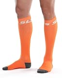SLS3 True Graduated Allrounder Compression , Performance, Training, Race, Recovery Socks (1 pair) - Helps Shin Splints Black, Orange, Small/Medium