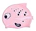 Simplicity Kids Boys Girls Cute Cartoon Silicone Swimming Cap, Pink