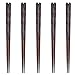 Antner 5 Pairs Hardwood Chopsticks Reusable Japanese Style Natural Wood Chop Stick Hand-Carved Chopstick Gift Set, 9 Inches