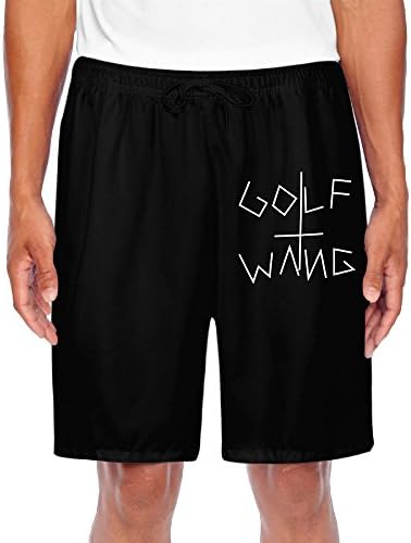 PLBFUY Golf Wang Logo Men's SweatShorts Pants Lycra With Pockets Black