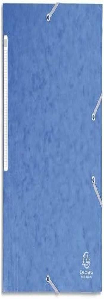 Exacompta - Ref 17105H - Elasticated 3-Flap Folder - 240 x 320mm in Size, Suitable for Storing A4 Documents, 425gsm Laminated Card, FSC-Certified - Blue
