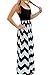 ChongXiao Women Summer Sleeveless Boho Wave Striped Beach Chevron Maxi Dress(FBA)