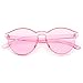JOJO'S SECRET Oversized Square Sunglasses Metal Frame Flat Top Sunglasses JS009 (Gold/Transparent Red+Gold/Pink, 2.48)