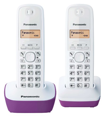 Panasonic Kx-Tg1612Frf Téléphone Duo Sans Fil Dect Sans Répondeur Pourpre [Version Française]