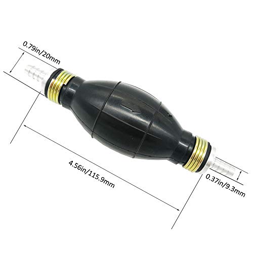 Amrxuts 8mm 5/16" Black Bulb Type Rubber Fuel Transfer Vacuum Fuel Line Hand Primer Gasoline Petrol Diesel Pump for Marine Boat Accessories
