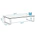 FITUEYES Tempered Glass Computer Monitor Riser Printer Machine Stand TV Shelf Riser/Stand 4.7'' High 23.6'' Save Space Desktop Stand for Xbox One/Component/Flat Screen TV-White DT106004GW