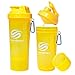 SmartShake Slim Bottle, 17 oz Shaker Cup, Neon Yellow