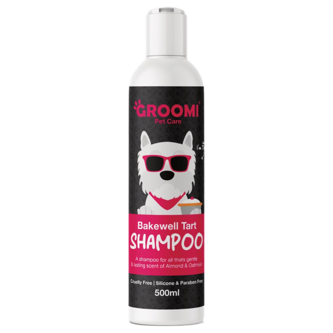 GROOMI Bakewell Tart Dog Shampoo 500ml - Luxurious Grooming Formula for Smelly Dogs, Enriched with Nature-Inspired Fragrance, Vegan, Professional Pet Shampoo and Conditioner for All Breeds & Puppies