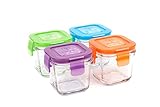 Wean Green Wean Cubes Baby Food Glass Containers - Garden Pack (Grape, Blueberry, Carrot, Pea) 4oz