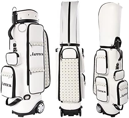 Golf Cart Bag Wheeled Leather Golf Club Bags for Men Transit Golf Bag Easy to Carry & Durable with Rain Cover Golf Cart Bag Wheeled Leather Golf Club Bags for Men Transit Golf Bag Easy to Carry & Durable with Rain Cover