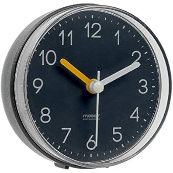 mooas 2WAY Silent Waterproof Bathroom Clock, Shower Clock, Wall Clock (Dark Gray)