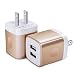 Wall Charger, FiveBox 2-Pack Dual Port USB Wall Charger Brick Plug Charger Box Charging Base 2.1A Charging Block Phone Charger Cube for iPhone X/8/6/6s/7 Plus, iPad, Samsung S8 S7 S6, Android, LG, ZTE