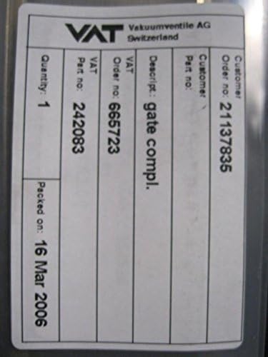 Vat 242083 Gate, Valve Nickel Ultic Seal