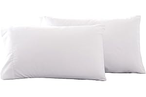 JUNN SHENN Microfiber Standard Bed Pillowcases 2 Pack, Super Soft Bed Pillow Covers Envelope Closure, Wrinkle, Fade and Stain Resistant, 20x26, White