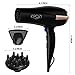 KIPOZI Pro 1875 W Negative Ions Hair Dryer Ceramic Fast Dry Lightweight Hair Blow Dryer with 2 Speed and 3 Heat Settings,Diffuser Concentrator &Cool shot button,Low Noise(Black)