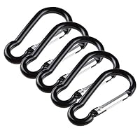 CHLZYD 5Pcs Aluminum Snap Hook Carabiner D-Ring Key Chain Clip Keychain Hiking Camping