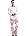 Avidlove Women Men Christmas Winter Pajamas Long Sleeve and Stripe Bottoms Cotton PJ Set, M_white, Medium