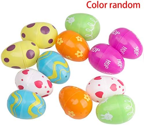 NANAD Colorful Easter Egg, 12pcs/pack DIY Small Empty Non-toxic Easter Egg, Portable Lightweight Plastic Detachable Easter Eggs for Easter Gifts Decorations(Color Random)