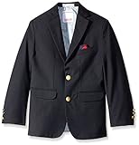 IZOD Big Boys' Brass Button Blazer, Navy, 14