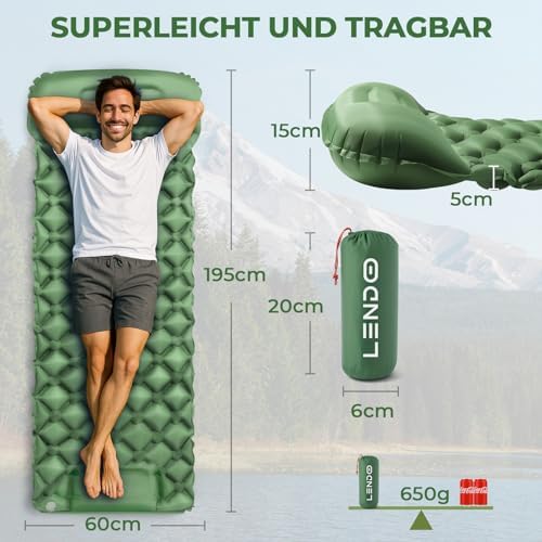 Selbstauflschlafendes Camping-Lagerkissen 195x60cm,Trekking-Matratze
