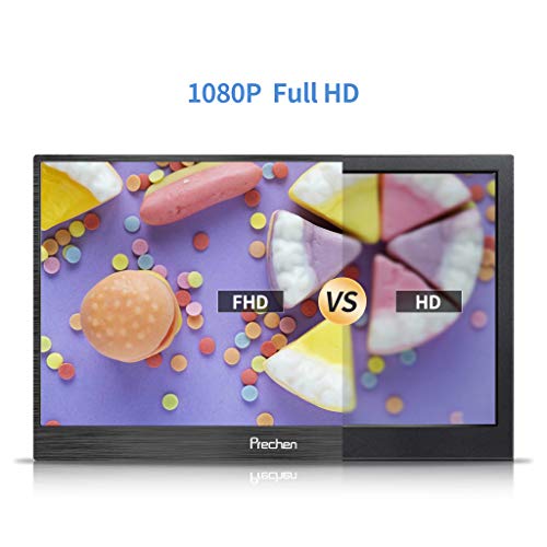 Portable Monitor, 15.6 Inch Portable Monitor Full HD 1080P IPS USB Type-C Computer Display with HDMI Type C USB Input Gaming Monitor External Secondary Display for PC Mac Laptop Phone Xbox PS4 PS3
