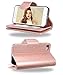 iPhone 8 Case, iPhone 7 Wallet Case, FLYEE 9 Card Slot PU Leather Magnetic Protective Cover with Mirror and Detachable Wrist Strap for iPhone7 iPhone8 4.7 Inch Rose Gold