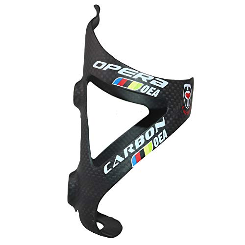 Opera Water Bottle Cage for Bike Ultralight and Strong Carbon Fiber Bicycle Water Bottle Holder -Pack of 2 (2 Pcs Matte Black)