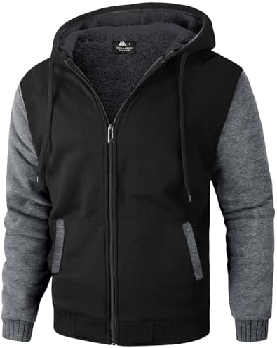 ZITY Men's Zip Up Hoodie Heavyweight Winter Sweatshirt Fleece