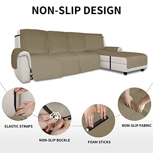 EasyGoing Reversible Recliner L Shape Sofa Cover 4 Pieces Sectional