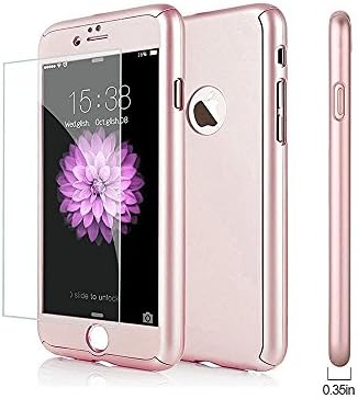 iPhone 7 Plus Case , TUTUMU 360 Angle Full Protection Slim Cover [Tempered Glass + Front Case + Back Case] (Rose Gold 【5.5】)