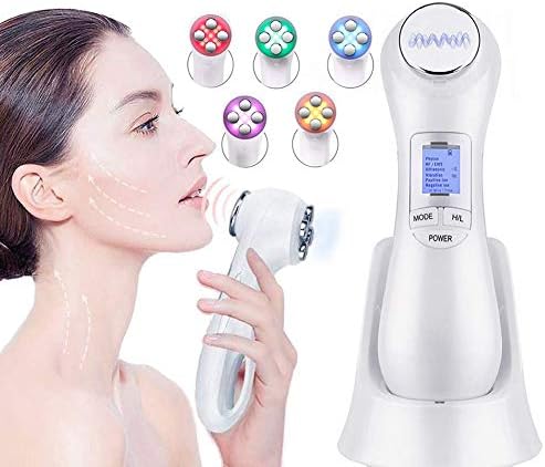 Ertfreo Walking Canes 6 in 1 RF Machine EMS Face Massger, Skin Tightening Machine, 5 Colors Light Radio Frequency Skin Tightening Device Deep Cleanse Vibration Beauty Tools