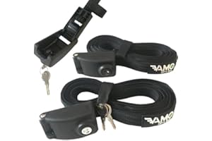 VAMO LET'S GO... Vamo Premium Locking Tie Downs with 3 Stainless Steel Cables 'No Scratch' Silicone Buckle Surf or SUP Tie Down Straps for Surfboards, Paddle Boards, Kayaks and Canoes (Two Pack) (10' 0")