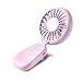 Metrekey Rechargeable USB Mini Handheld Fan Portable Clip-on Travel Small Foldable LED Light Quiet Fan for Outdoor Office Room Pink