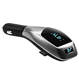 Car mp3 Bluetooth FM Transmitter Mini Wireless Radio Adaptor Handsfree Phone Calling Car Kit USB Charger for TF Card, Smart phones, IOS Series and Other Bluetooth Device