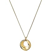 ADAJURI Sculptural Ridge Molten Pendant Necklace For Women | Tarnish-Free 18K Gold Plated Copper Multi-Layered Chain Necklace | Minimalist Geometry Daily Jewelry Accessories