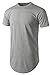 JC DISTRO Hipster Hip Hop Basic Crewneck Hgrey Longline Tshirts w/Side Zipper Medium