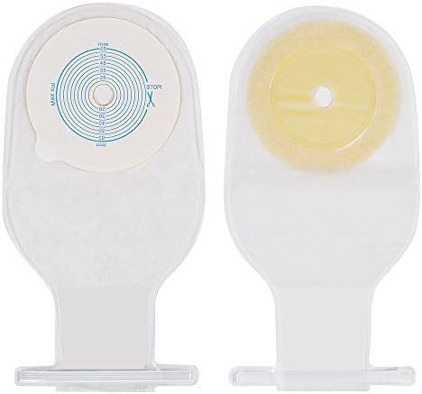 Colostomy Bag One Piece - Jercan A001 Drainable Pouch with Twist-tie Closure for Ostomy Supplies, Ileostomy Care Including 10 Pieces,1 Ostomy Measure Card, FDA Approved