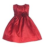 Sweet Kids Baby Girls' Shimmering Crystal Pleated Taffeta Flower Girl Dress